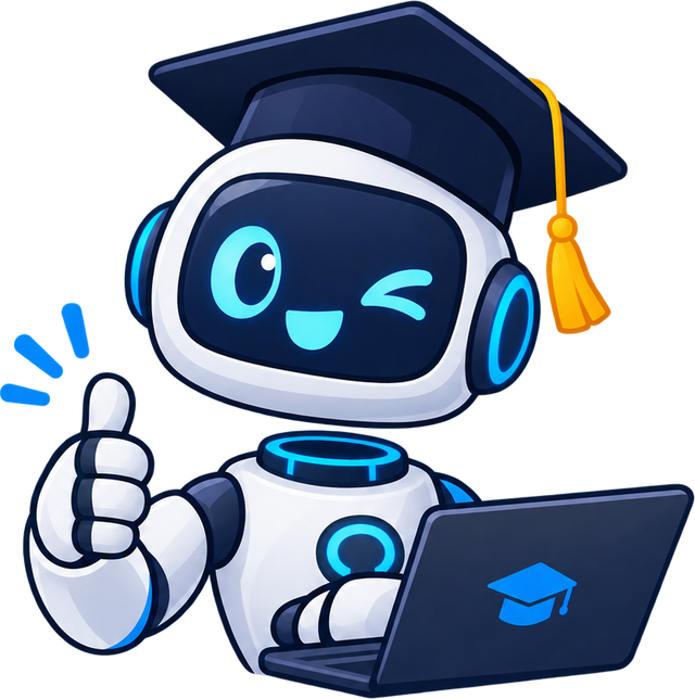 Maskot robot Inforkampus sedang membuat website